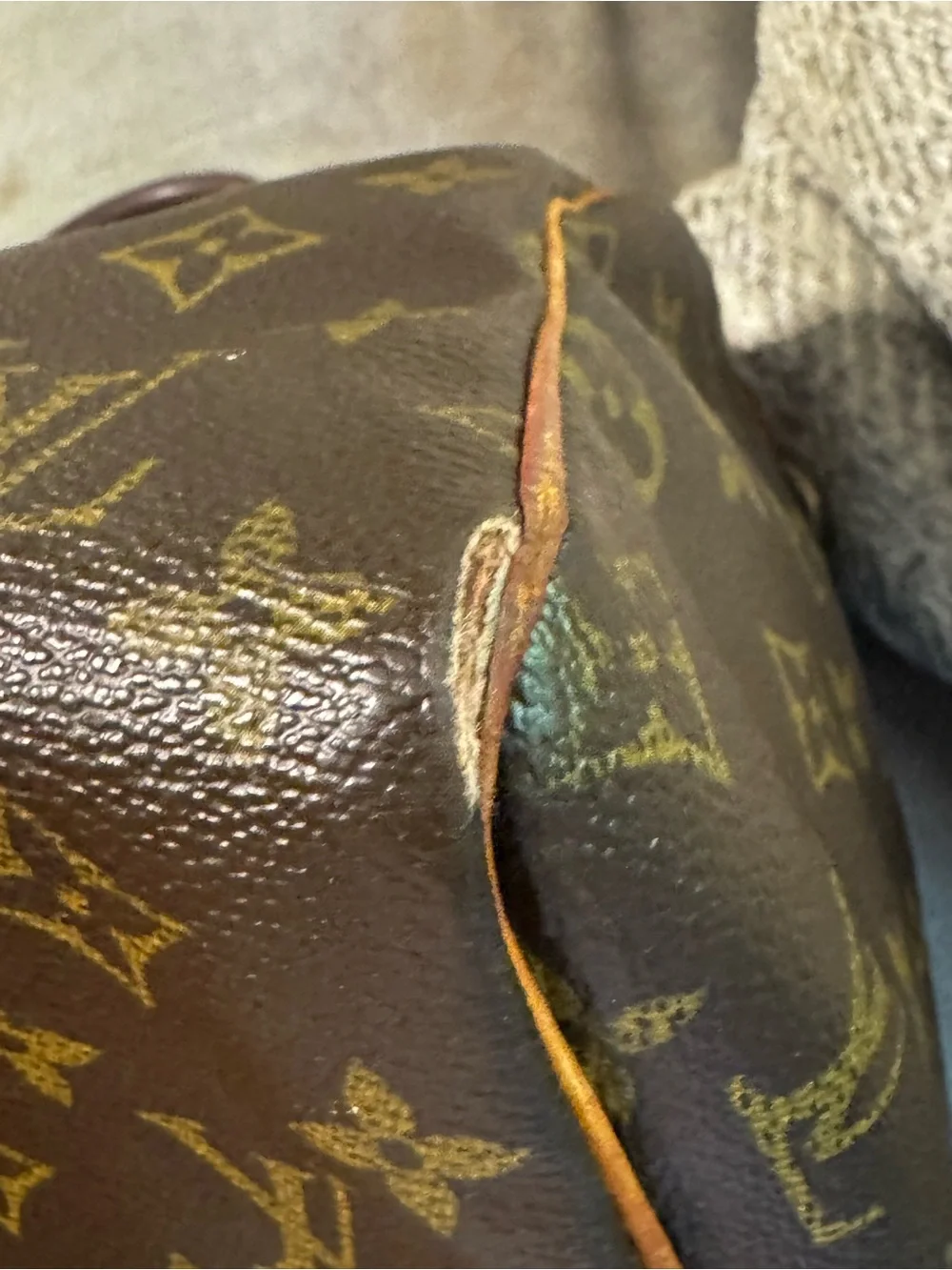 Vintage Louis Vuitton Brown Monogram Satchel with Tan Trim - Picture 10 of 13